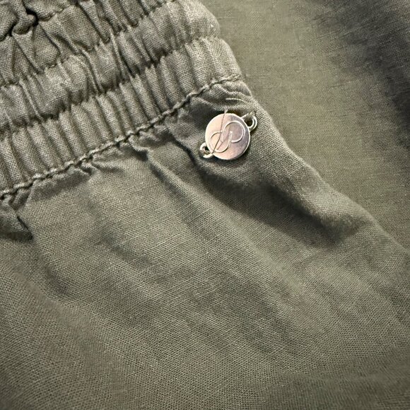 CALIA High Waisted Linen Blend Cover Up Swim Pant Olive Green Size M. - Picture 4 of 8